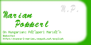 marian popperl business card